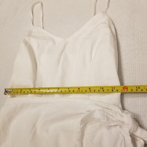 Abercrombie & Fitch White Layered Wrap Tie Summer Mini Dress Spaghetti Straps - Picture 12 of 13